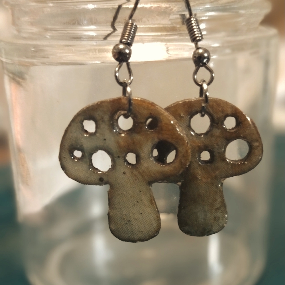 Mushroom and Owl earrings